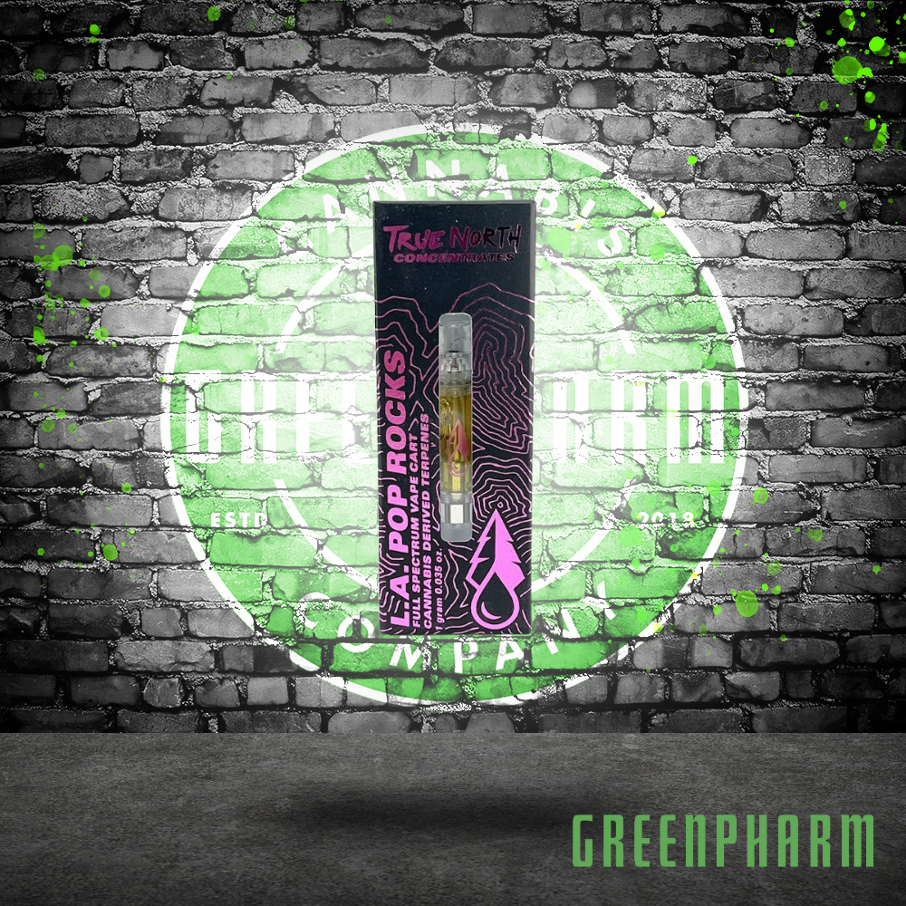 Photograph of product: True North Concentrates LA Pop Rocks Full Spectrum Vape Cart