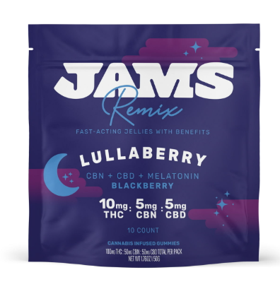Photograph of product: Lullaberry Blackberry 2:1:1 TH-oui:CBN:CBD Jellies (10mg/100mg) (Jams)