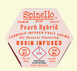 Photograph of product: Spinello Rosin Infused Peach Gummies 100mg