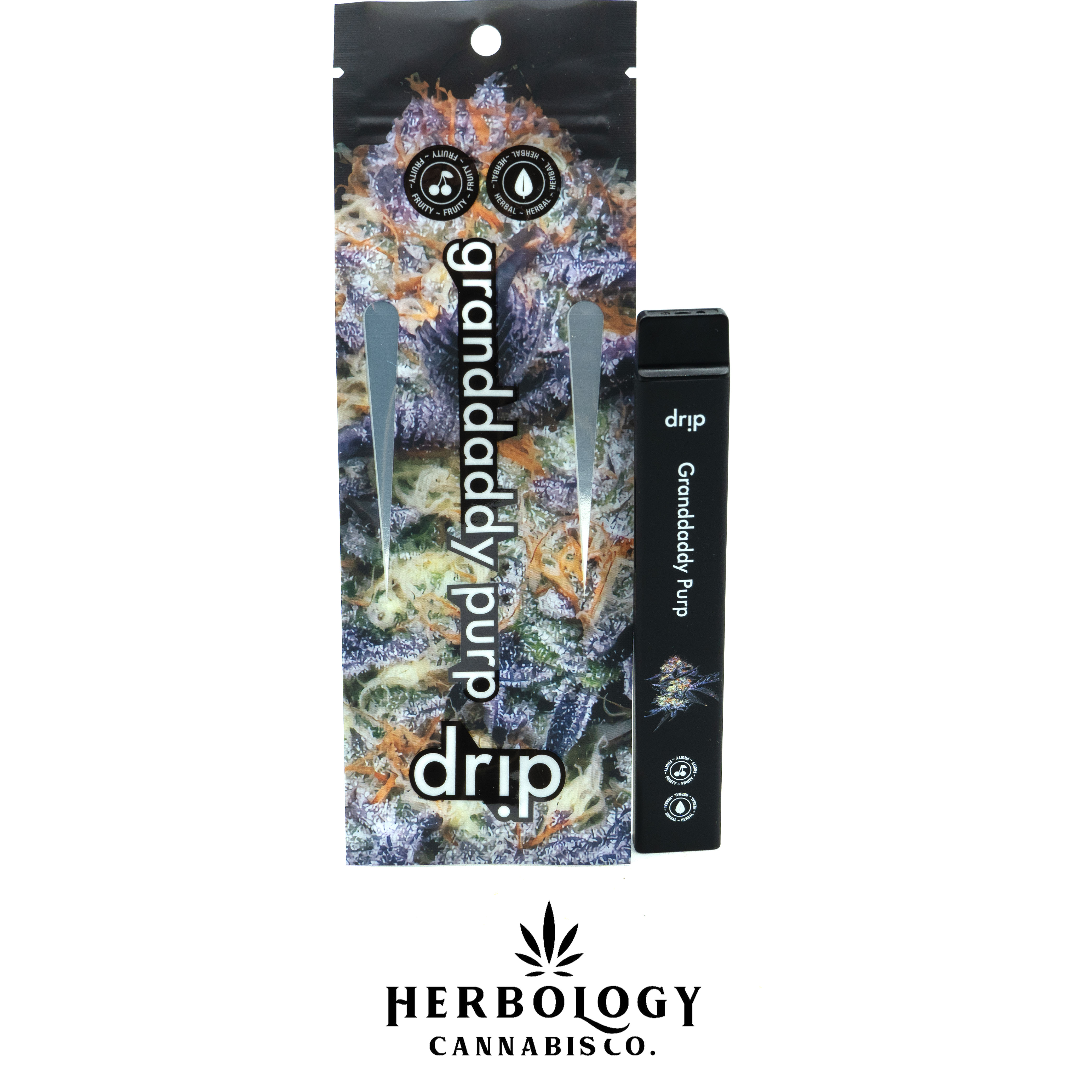 Photograph of product: Drip | All-In-One Disposable Vape | Granddaddy Purp