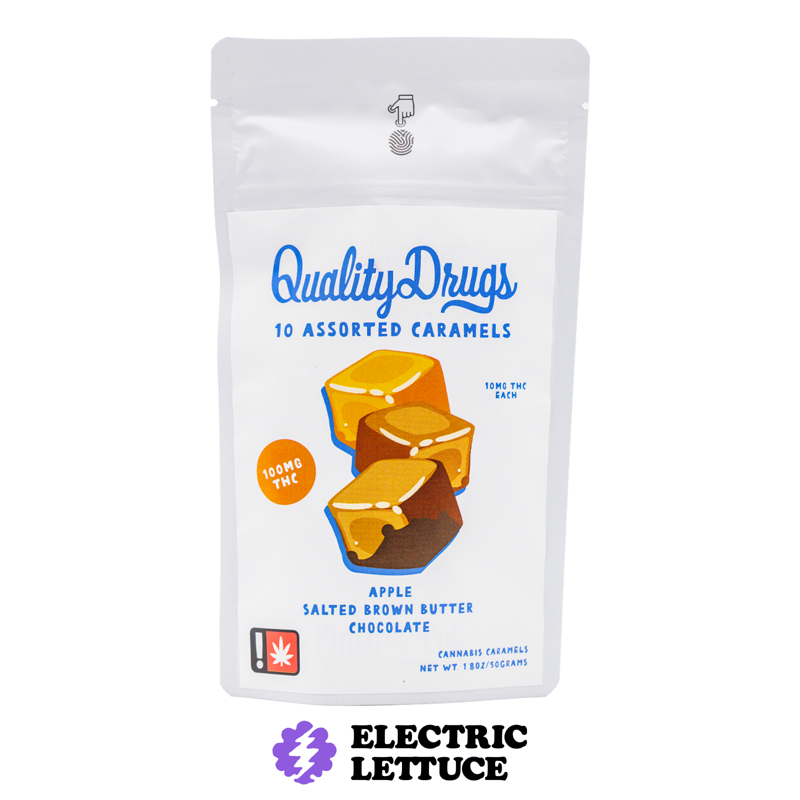 Photograph of product: Quality Drugs Caramels - Assorted 10pk 100mg