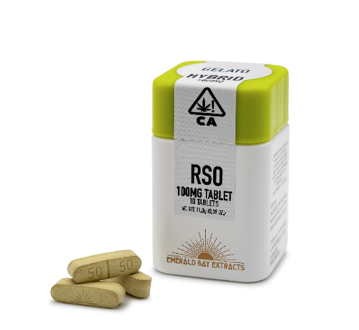 Photograph of product: Emerald Bay Extracts | Sour Cherry | 100mg : 10pk | RSO Full Spectrum Tablets | 1000mg