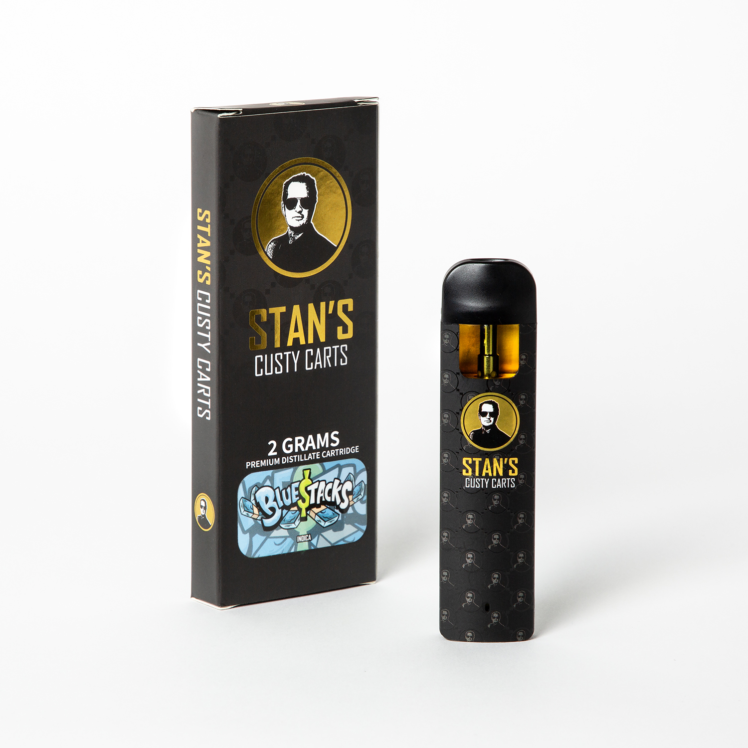Photograph of product: Stan's Custy Carts | Disposable Distillate  | Blue Stacks | 2g