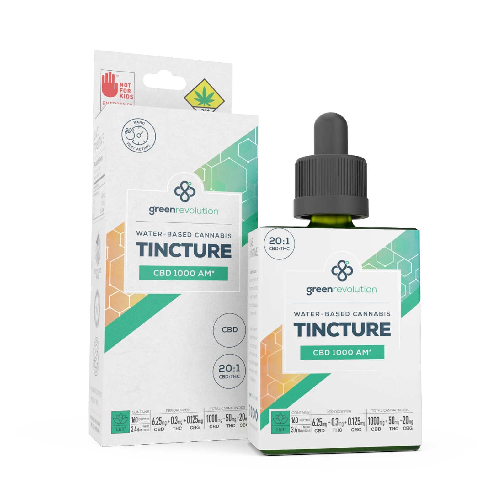 Photograph of product: CBD 1000 AM Nano Tincture | 3.4oz