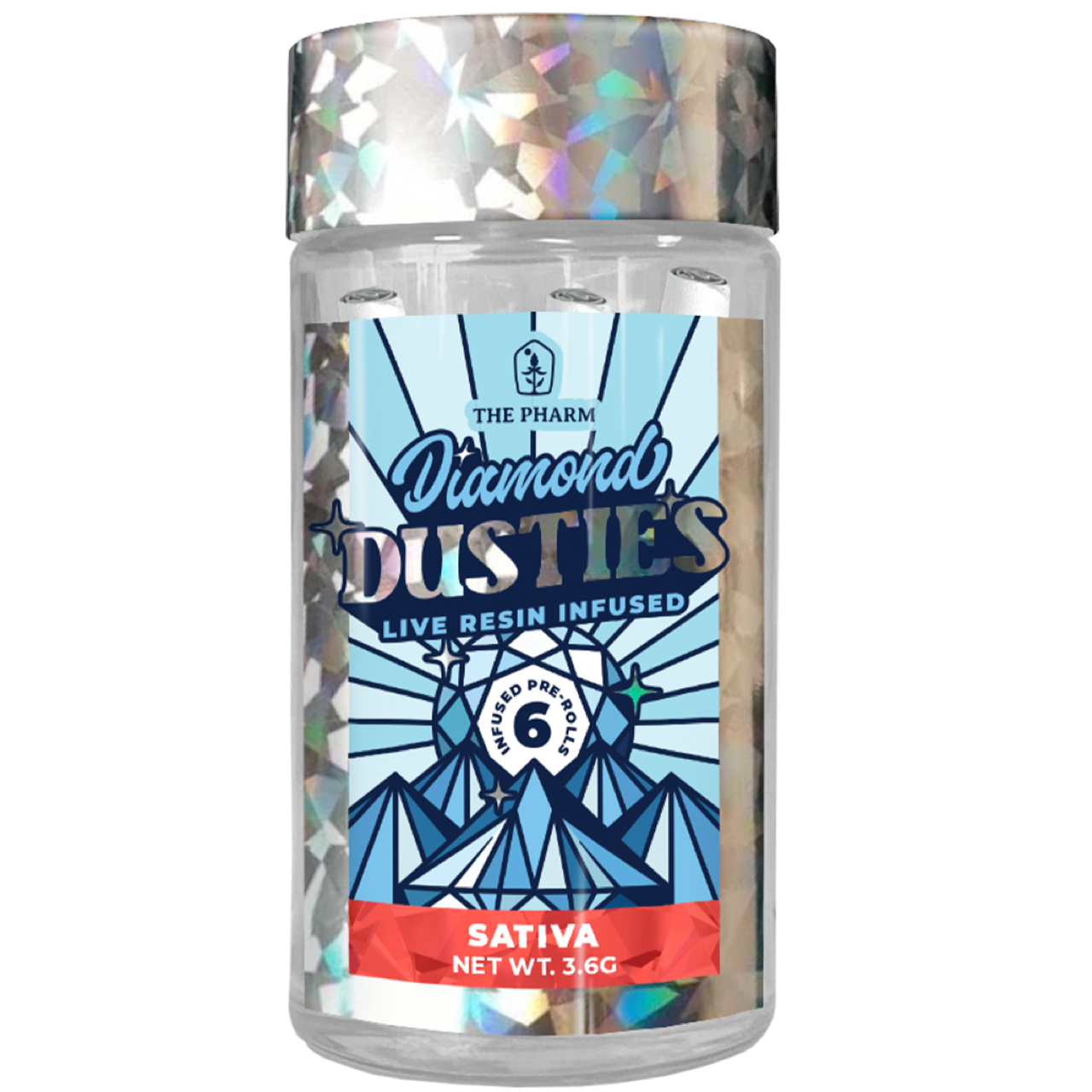 Photograph of product: Dusties - Diamond Infused Prerolls 6pk - Ruby (S) (3.6g)