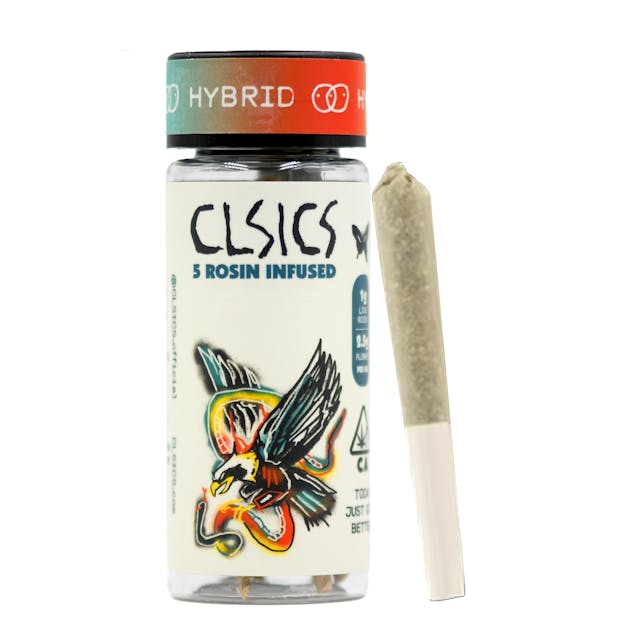 Photograph of product: Rainbow Beltz (H) Rosin Pre Roll 5 Pack - Rainbow Beltz (H)