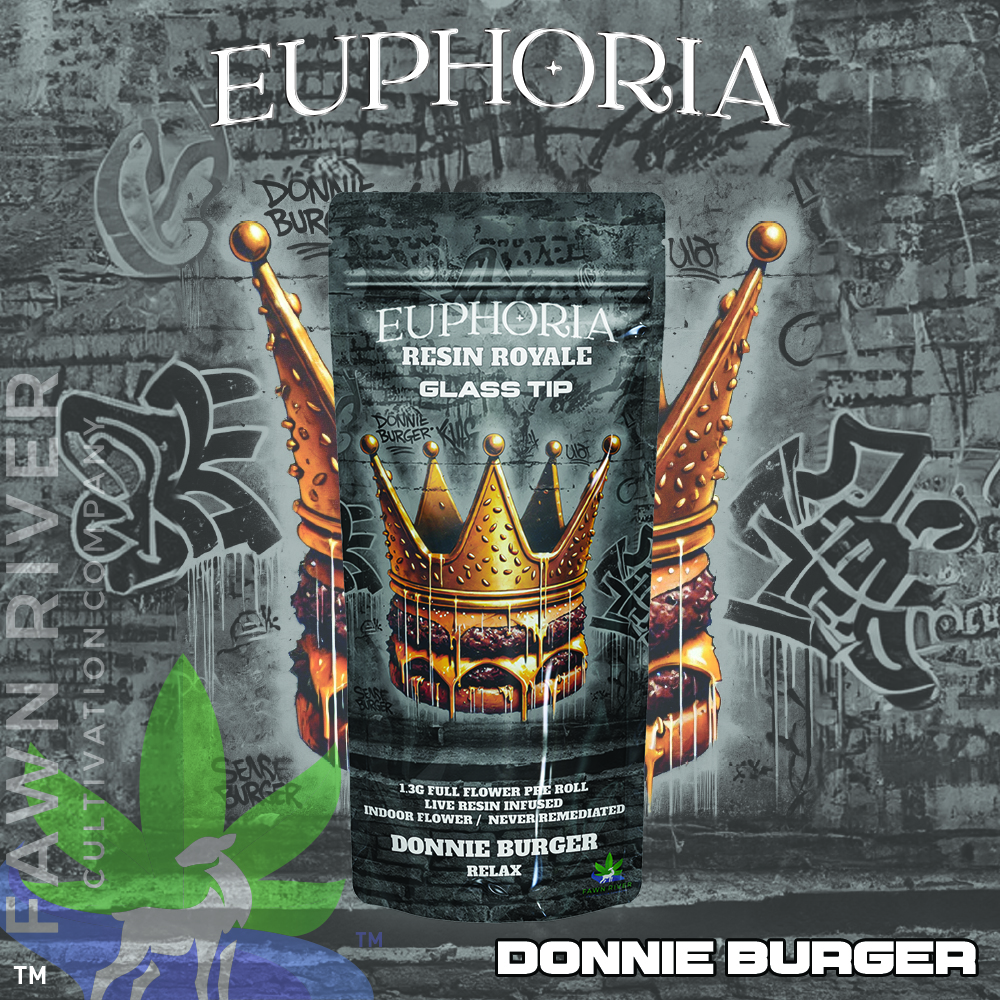 Photograph of product: Euphoria - Live Resin Royale Pre-roll 1.3g - Donnie Burger - Relax