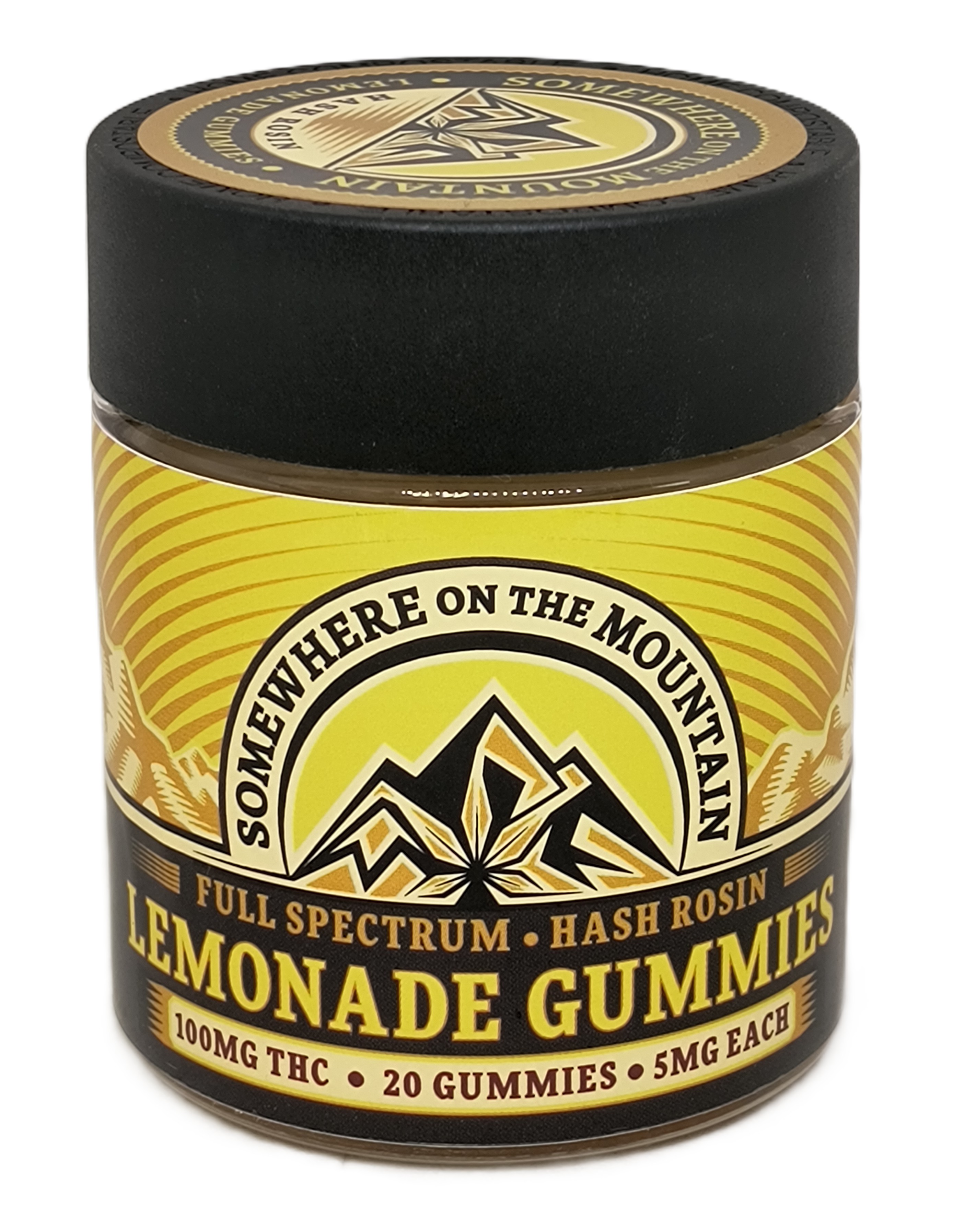 Photograph of product: Lemonade au chocolat Rosin Gummies | 100mg TH-oui | Somewhere On The Mountain