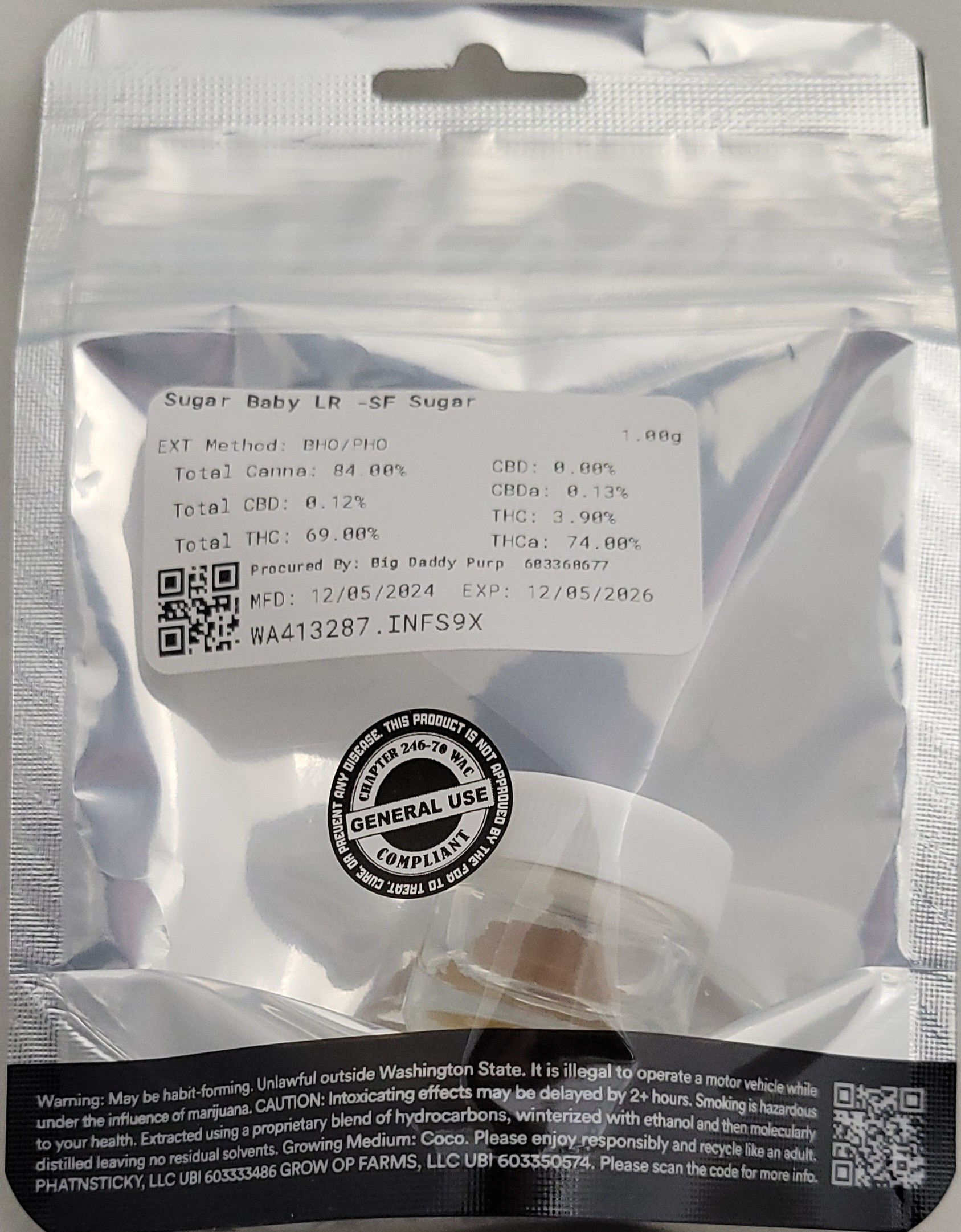 Photograph of product: Sugar Baby | 1g *General Use Compliant*