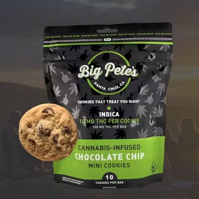 Photograph of product: Big Pete's - 200mg Chocolate Chip Mini Cookies - Oui'd
