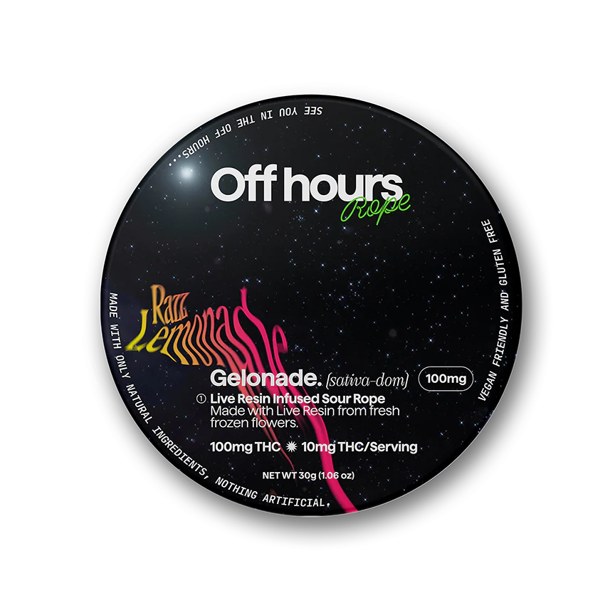 Photograph of product: Gelonade. | Razz Lemonade Gummy Rope | Off Hours