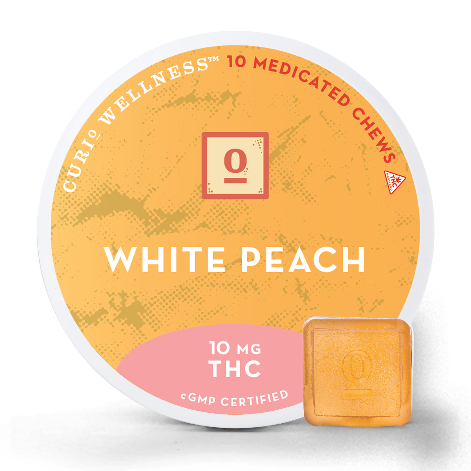 Photograph of product: White Peach Fruit Chews [10pk] (100mg TH-oui)
