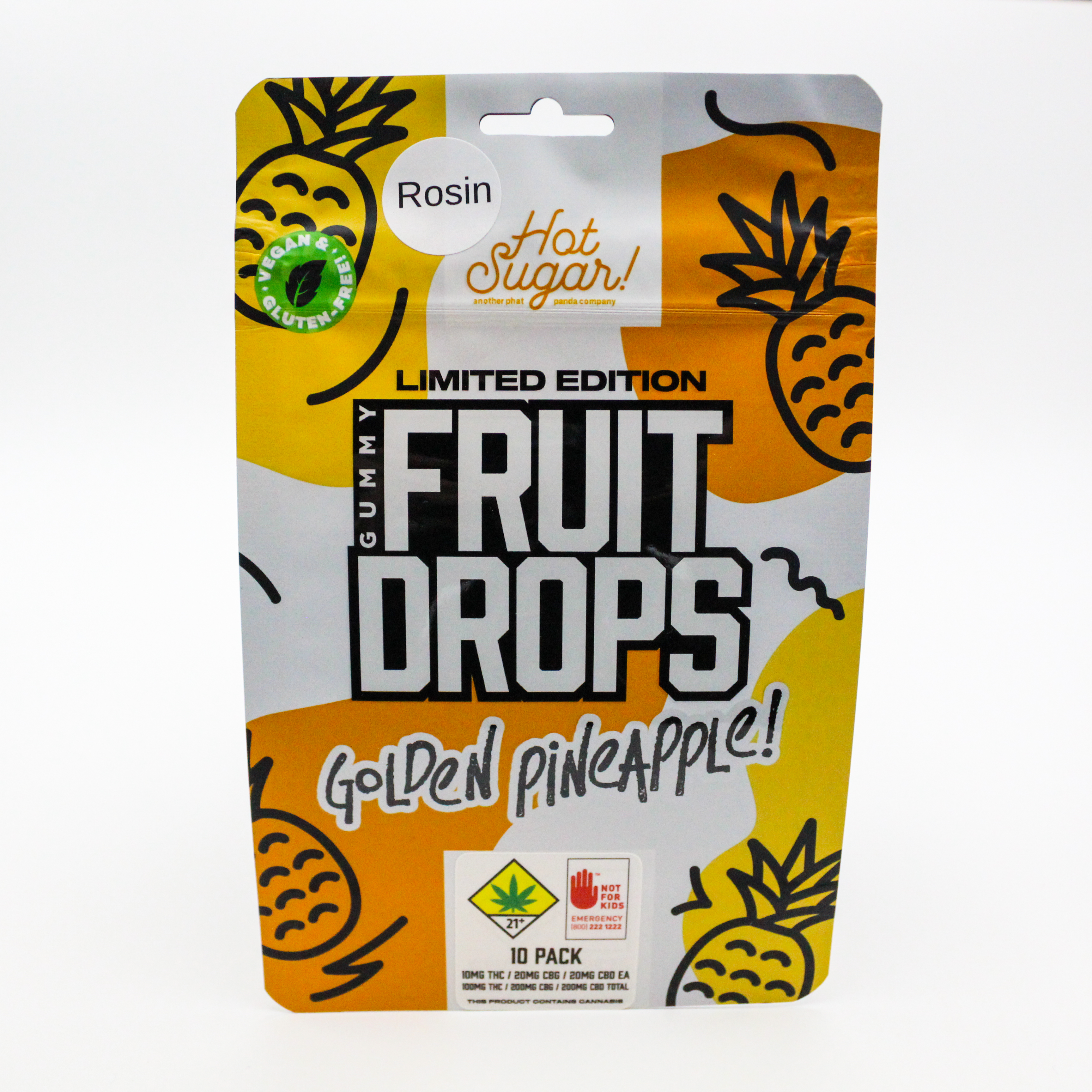 Photograph of product: Golden Pineapple Fruit Drops - Solventless - Ratio | 1pk | (100mg)