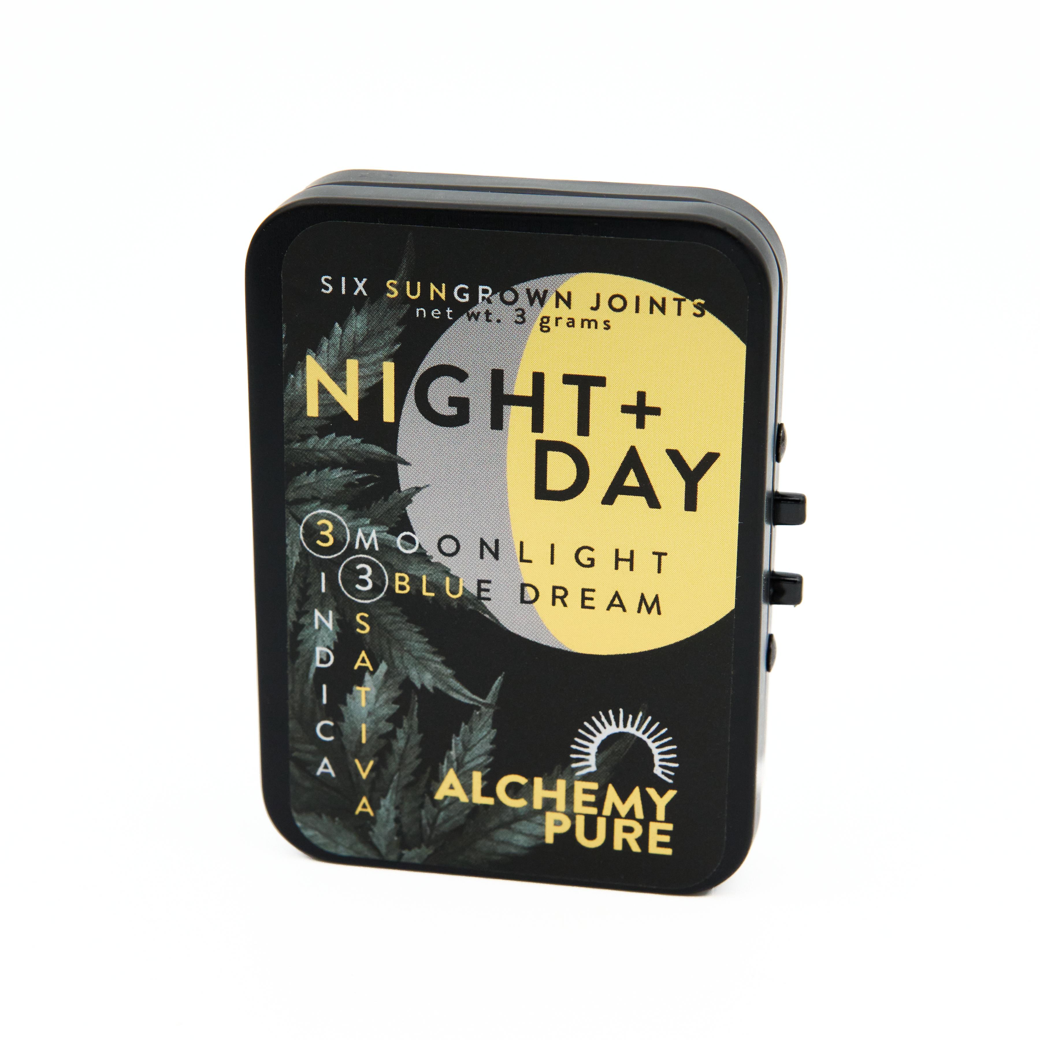 Photograph of product: Alchemy Pure | Blue Dream & Moonlight "Night/Day Pack" | Pre-Rolls | 6PK