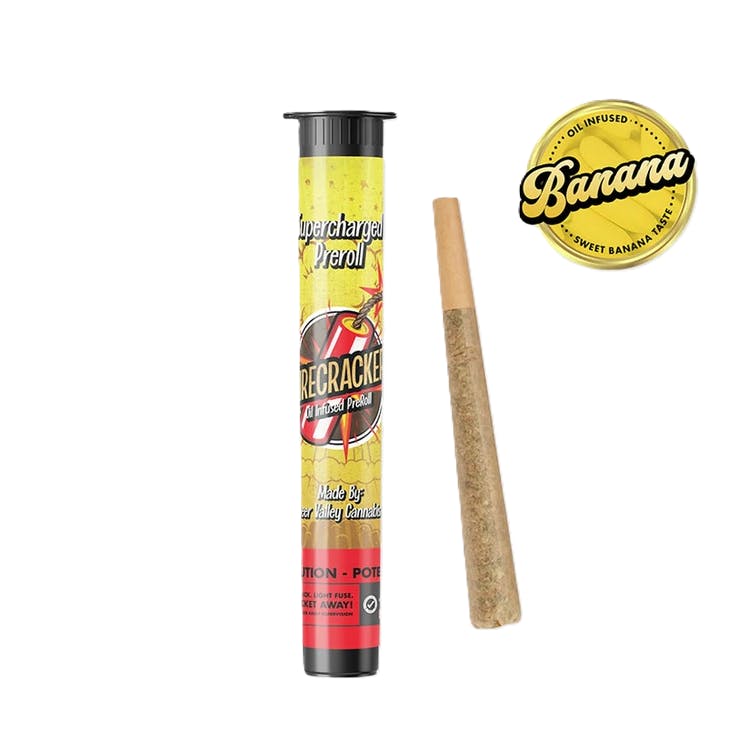 Photograph of product: Firecracker Banana Candy 1g Infused Preroll