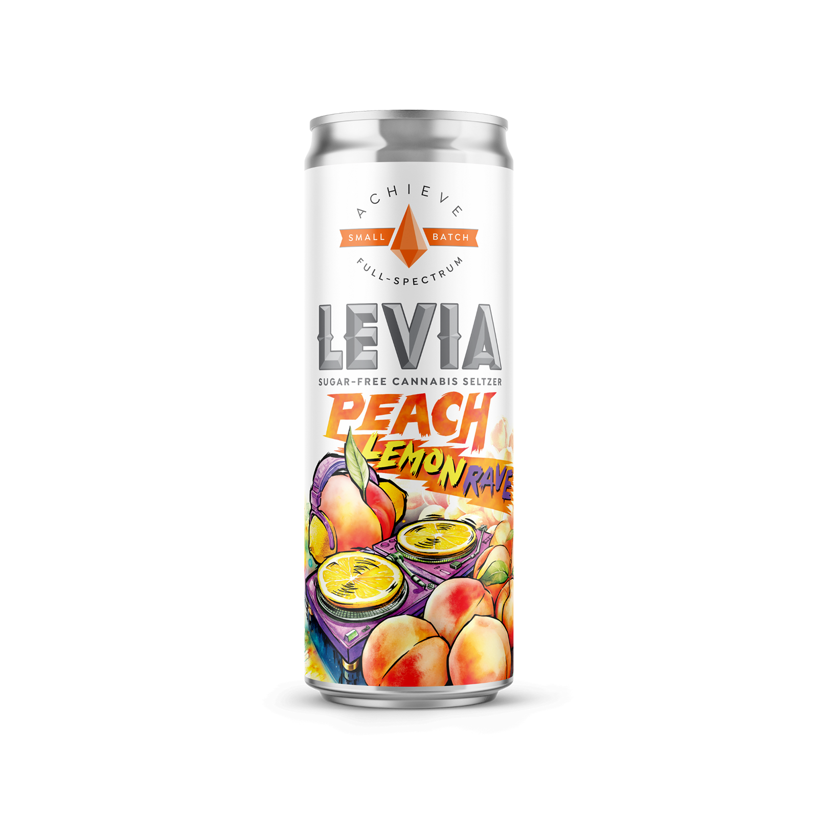 Photograph of product: 5mg Seltzer - Peach Lemon Rave Achieve (Oui'd)