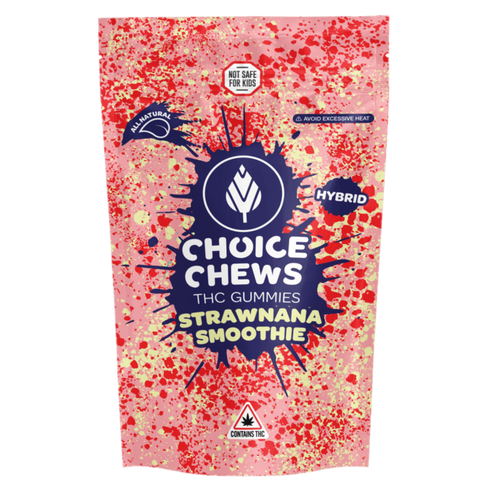 Photograph of product: Choice Strawnana Smoothie Hybrid Soft Chews 200mg Rec