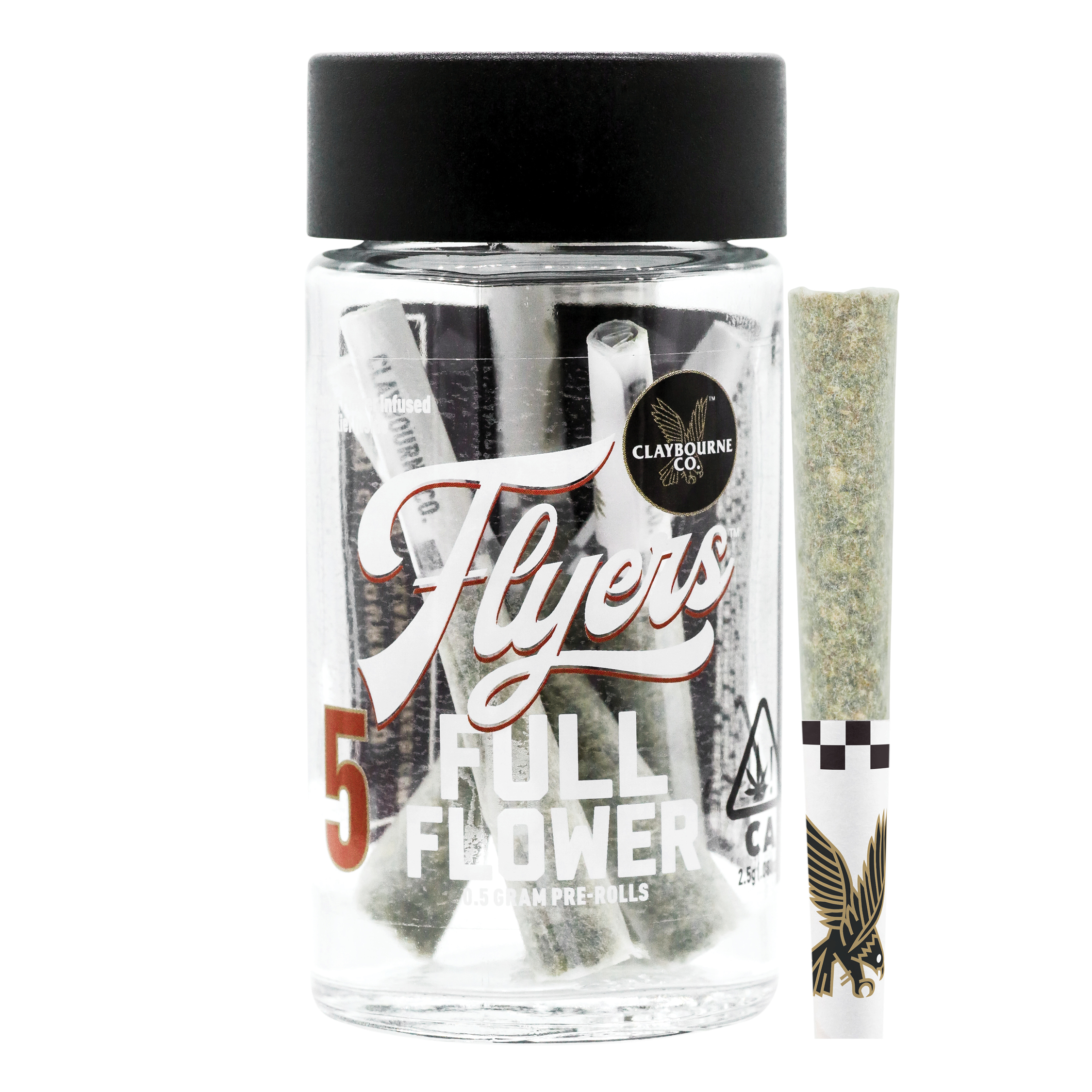 Photograph of product: Claybourne Co Flyers Lemon Drop Top  Oui'd Diamond Infused Preroll 5pk 2.5g
