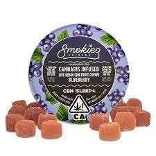 Photograph of product: Smokiez - Blueberry Live Resin CBN - 20p. Round Tin