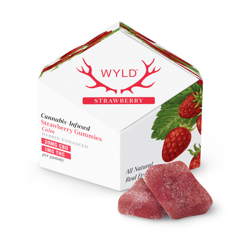 Photograph of product: WYLD Strawberry CBD Hybrid Gummies 20:1 CBD/TH-oui (10PK) 10mg
