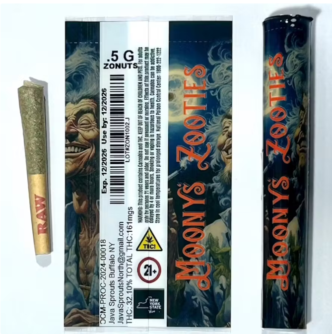 Photograph of Product: Moonys Zooties | Zonuts | Indica | Pre-Roll