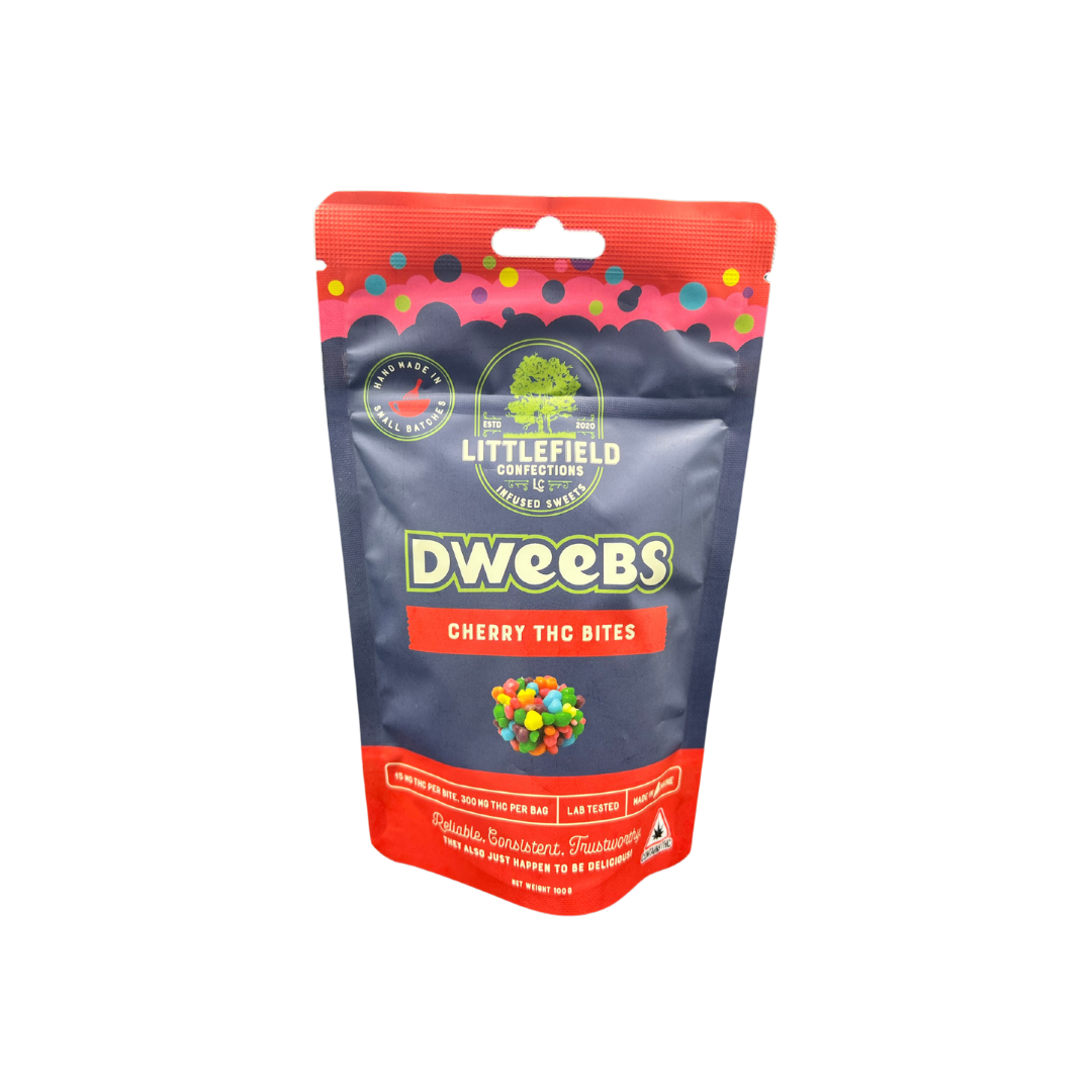 Photograph of product: Littlefield Confections - 15mg Cherry Dweebs Bites