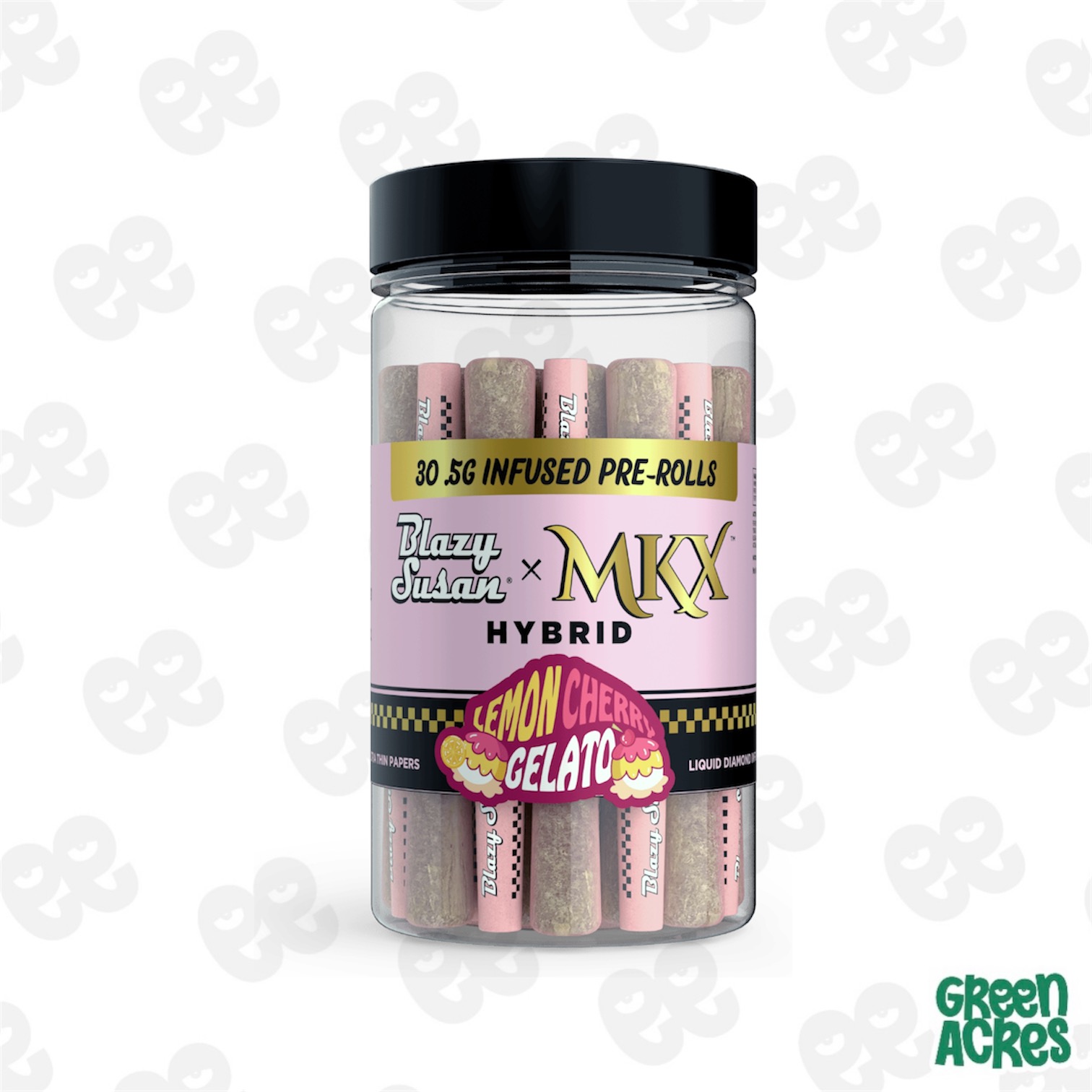 Photograph of product: MKX x Blazy Susan: Lemon Cherry Gelato .5g 30-Pack Infused Preroll