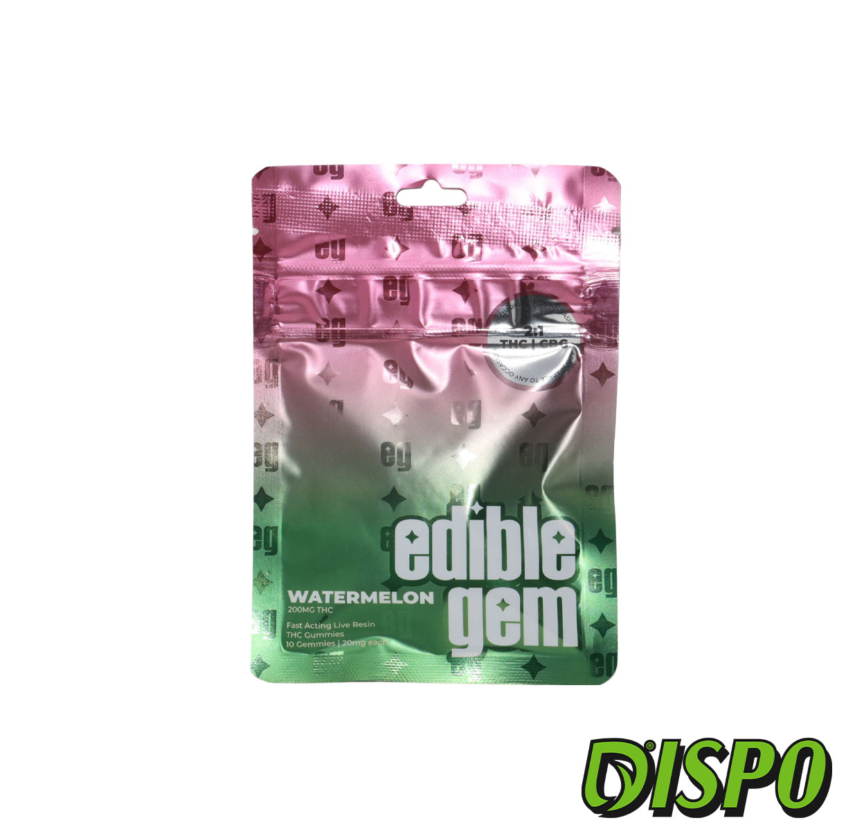 Photograph of product: Edible Gems - Pineapple 1:1 TH-oui:CBC 200mg Live Resin Gummies