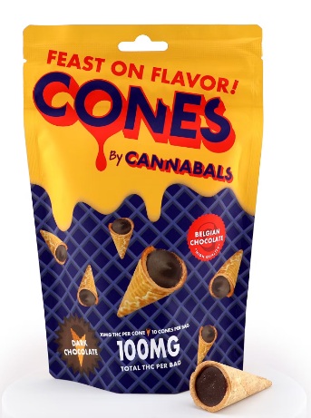 Photograph of Product: Cannabals | Chocolate | Dark Chocolate Cones | 100mg 10pk