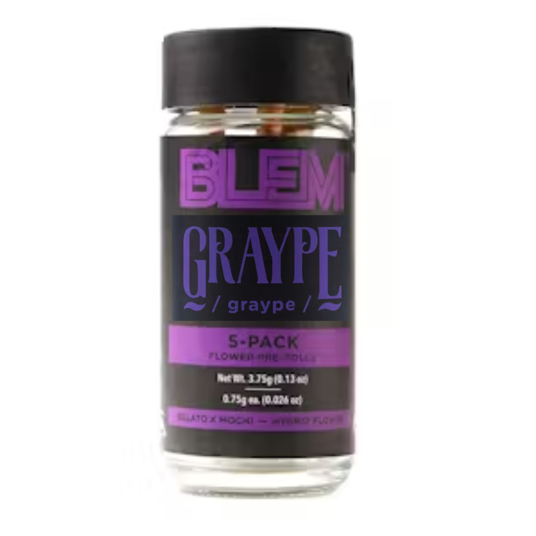 Photograph of product: BLEM - Graype (Hybrid) 5pk Prerolls 3.75g