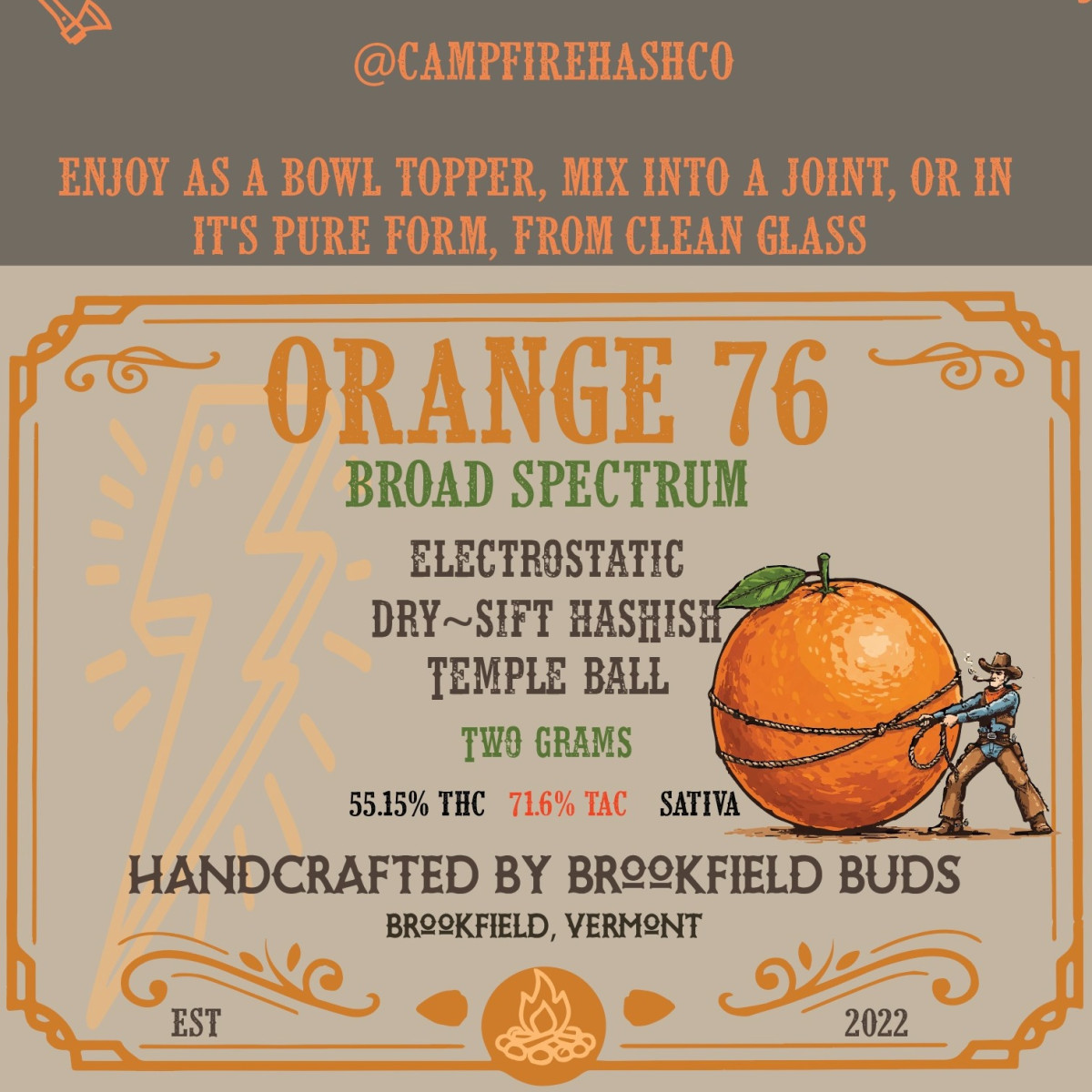 Photograph of product: Orange 76 | 2g Temple Ball