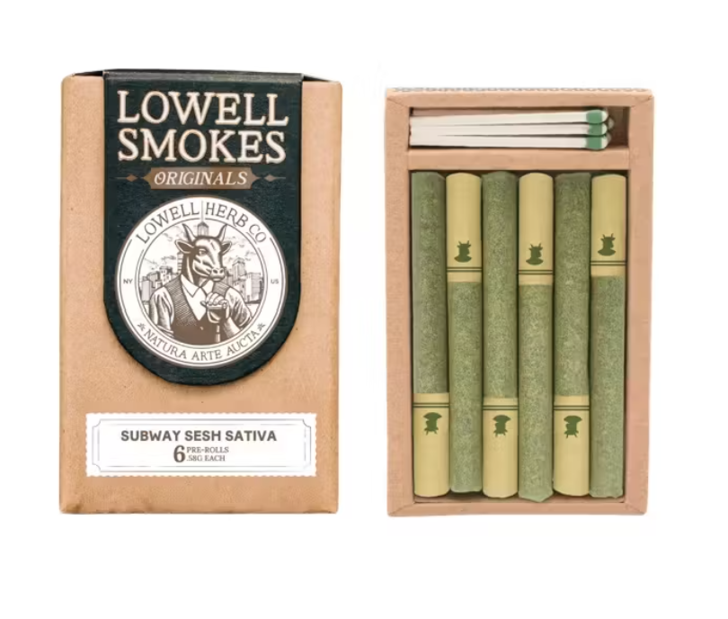 Photograph of product: Lowell | 6x .6g Subway Sesh | pre roll