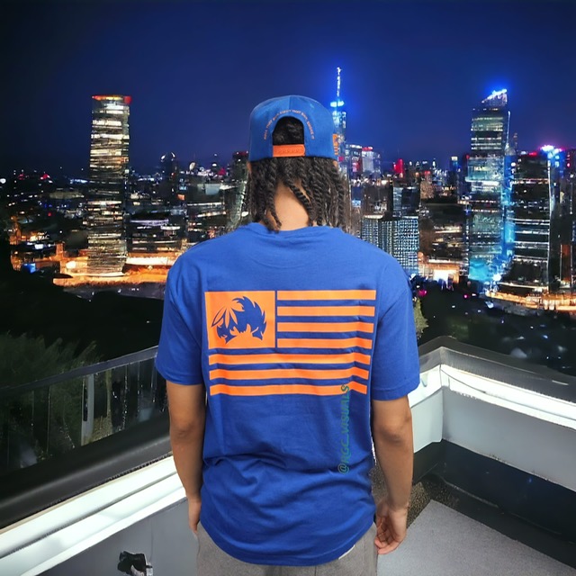 Photograph of product: Tical - Blue and Orange Tee Shirt (Large)