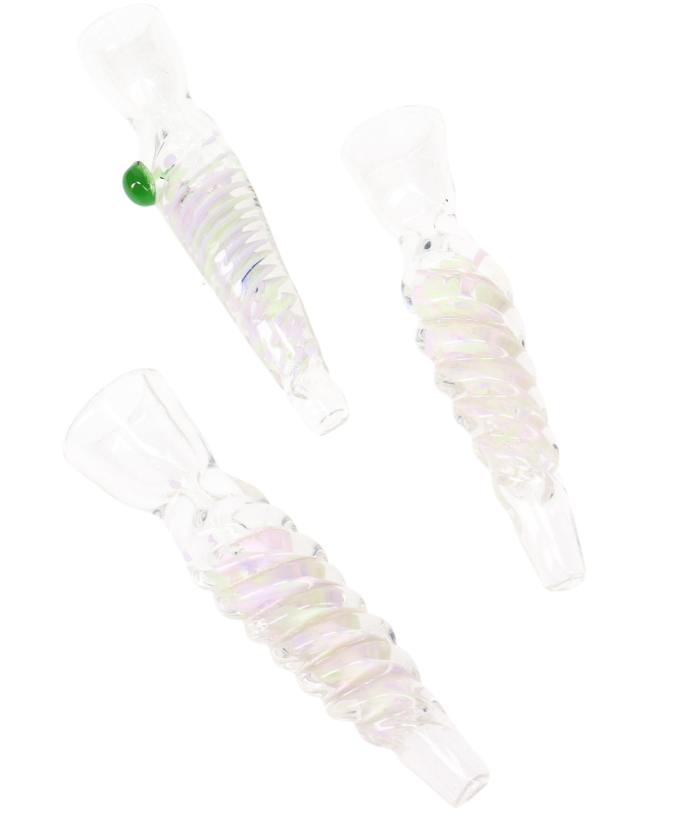 Photograph of product: c0377 clear twisted glass chillum