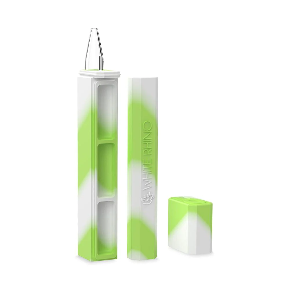 Photograph of product: White Rhino Silicone Dab Out - Glow in the Dark - Quartz Straw