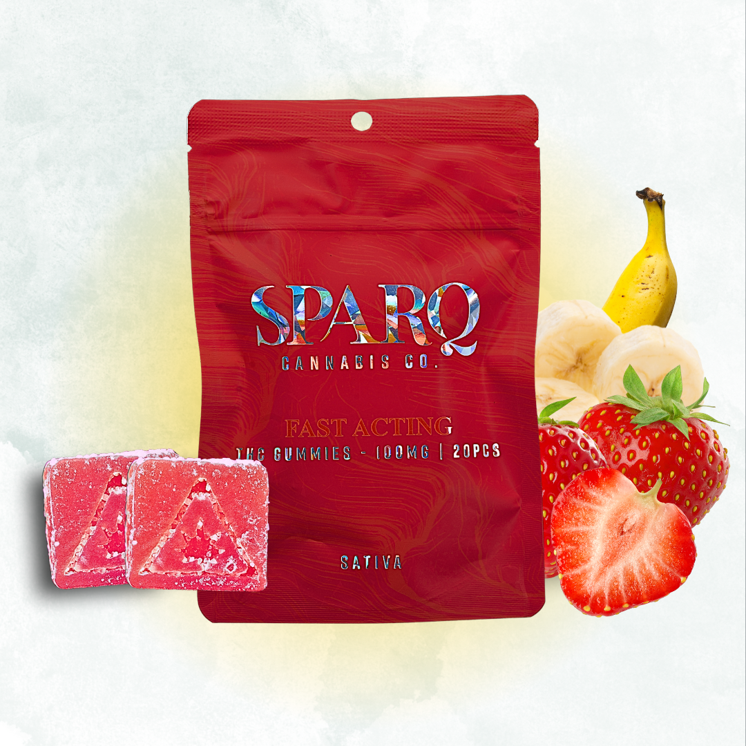 Photograph of product: Sparq Strawnana Gummies | 100mg