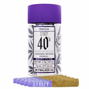 Photograph of product: 40'S SKYWALKER OG 2.5G INFUSED 5 PACK PREROLLS