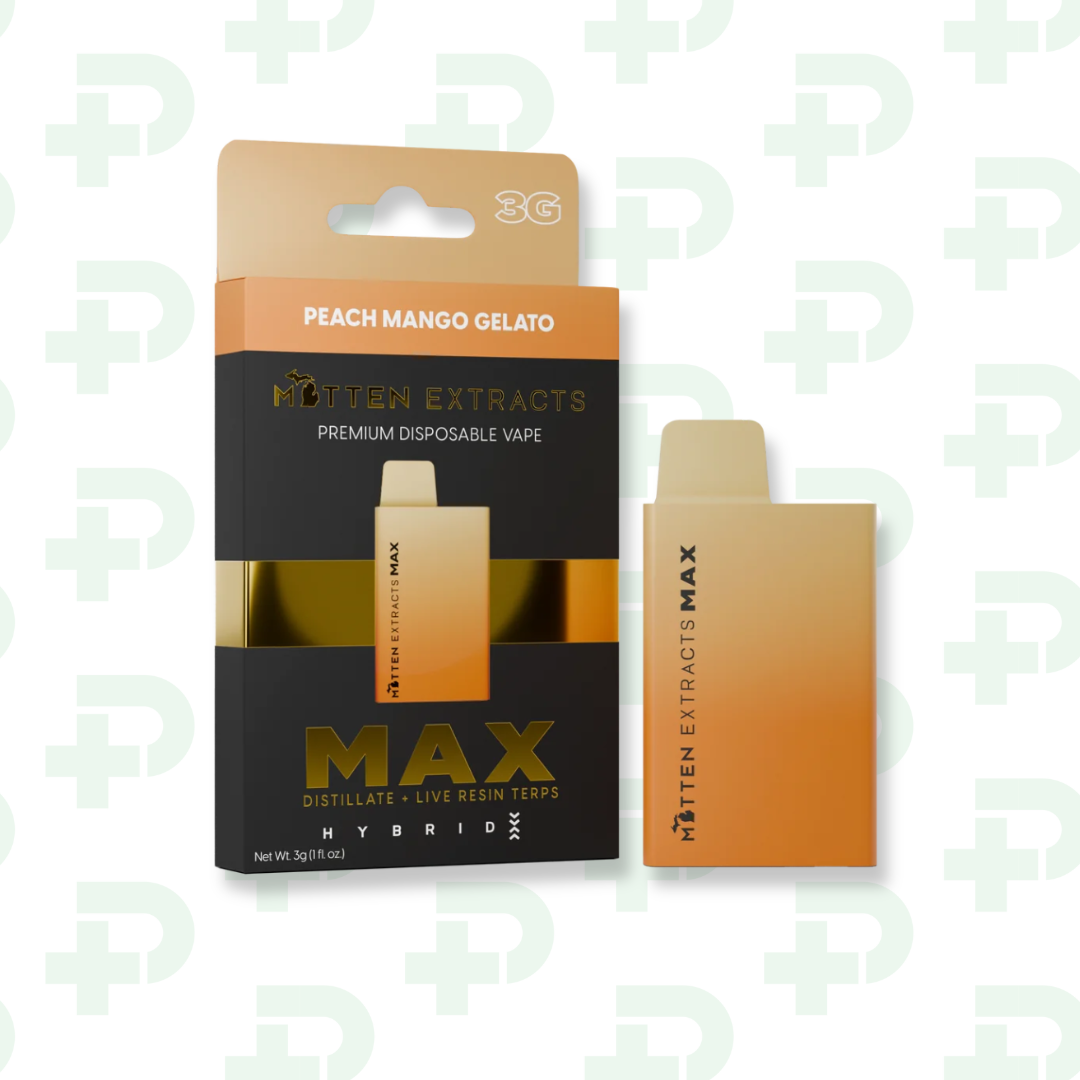 Photograph of product: Mitten Extracts MAX Disposable - Hybrid - Peach Mango Gelato
