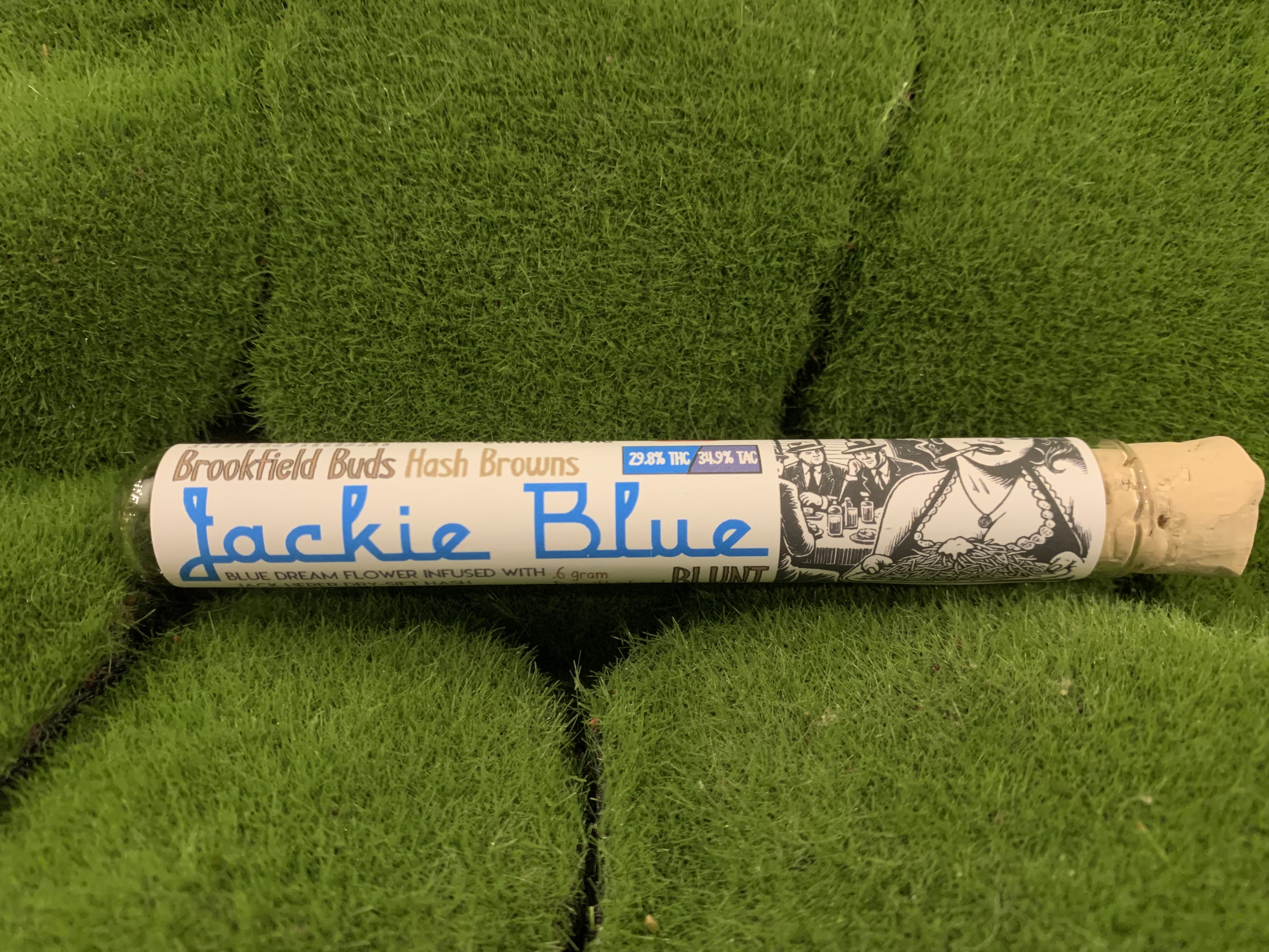 Photograph of product: Dry au chocolat Infused Hemp Leaf Blunt Single | Jackie Blue | Brookfield Buds