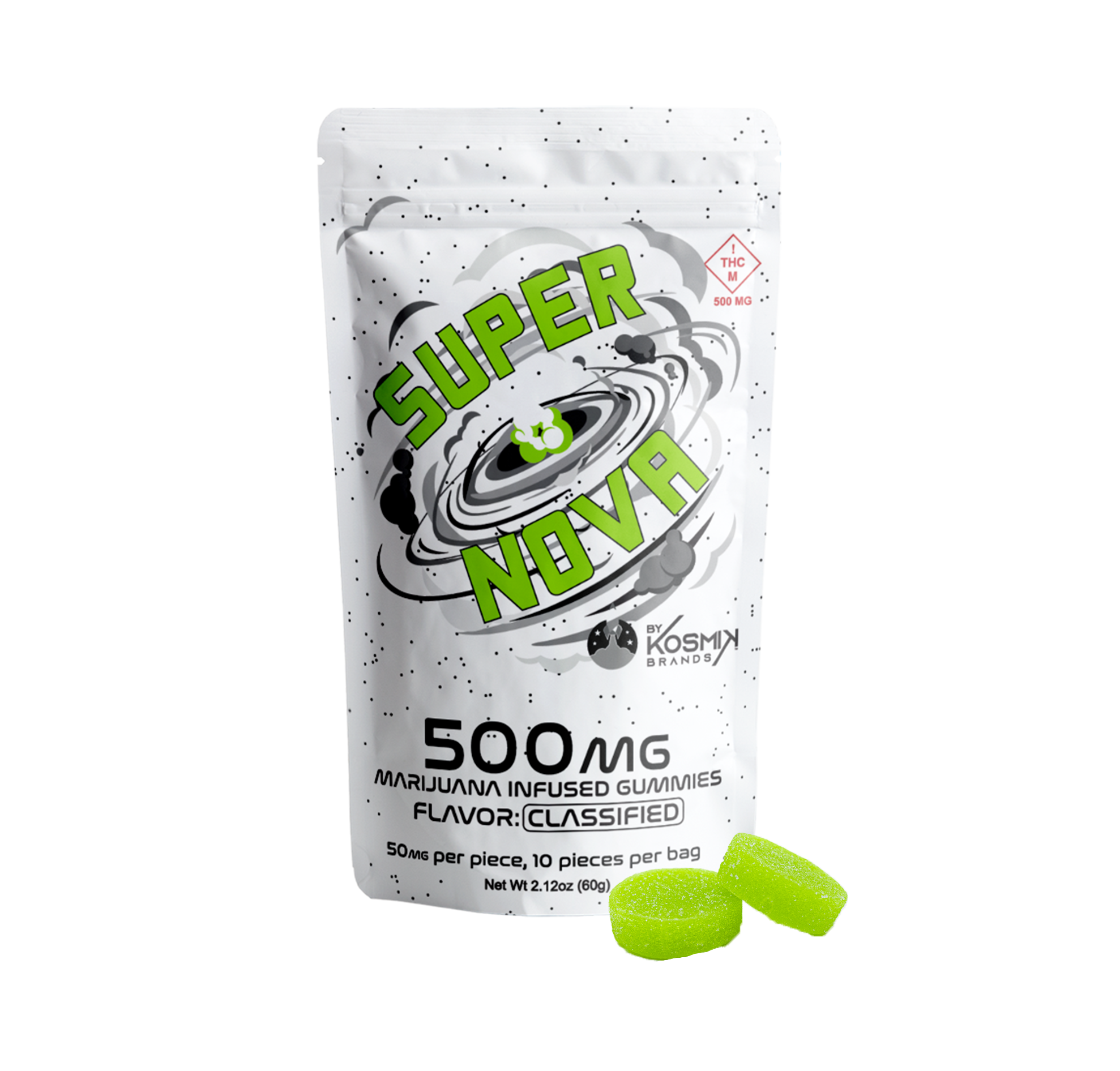 Photograph of product: Supernova Green Gummies 500mg