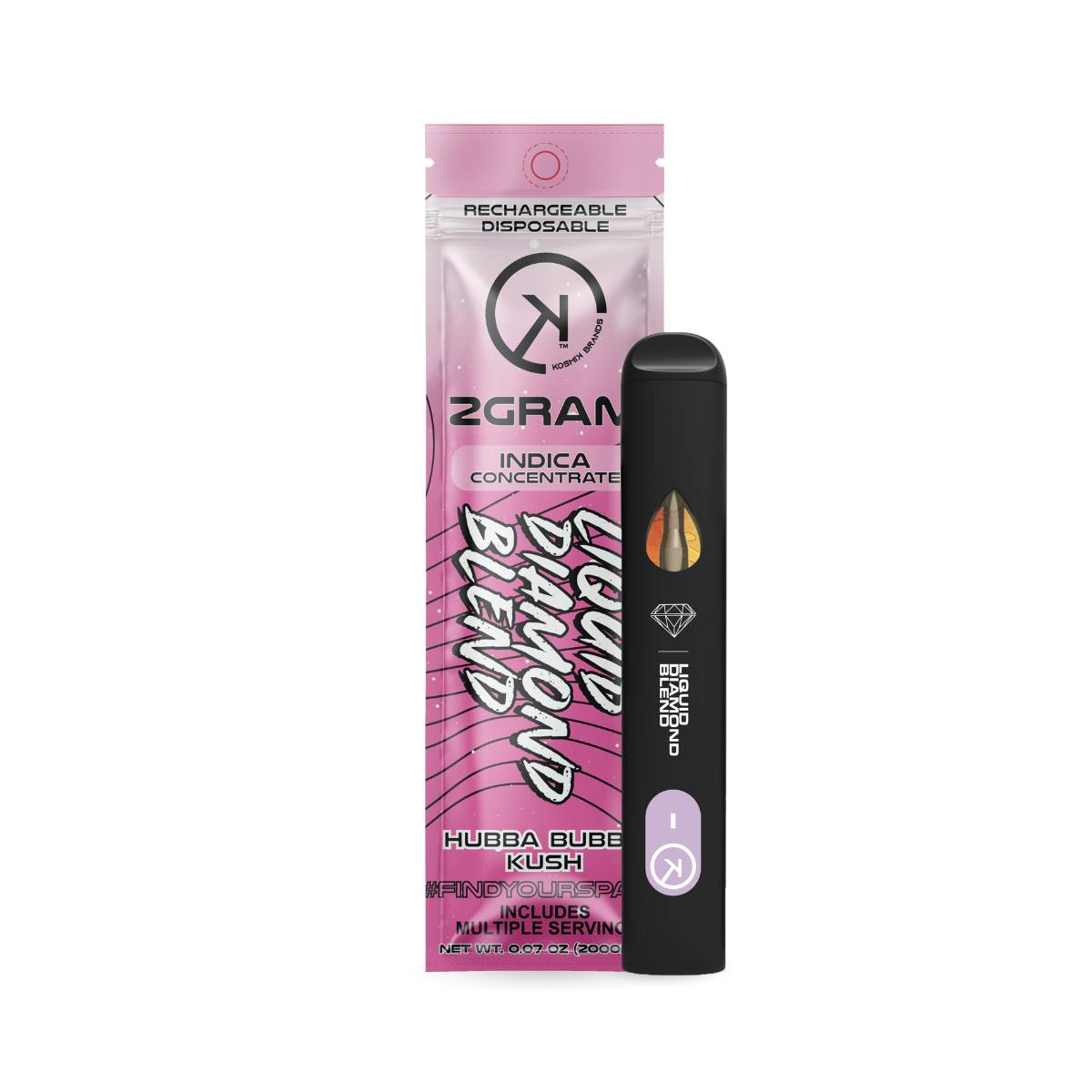 Photograph of product: Kosmik Brands I Liquid Diamond Disposable Vape I Hubba Bubba