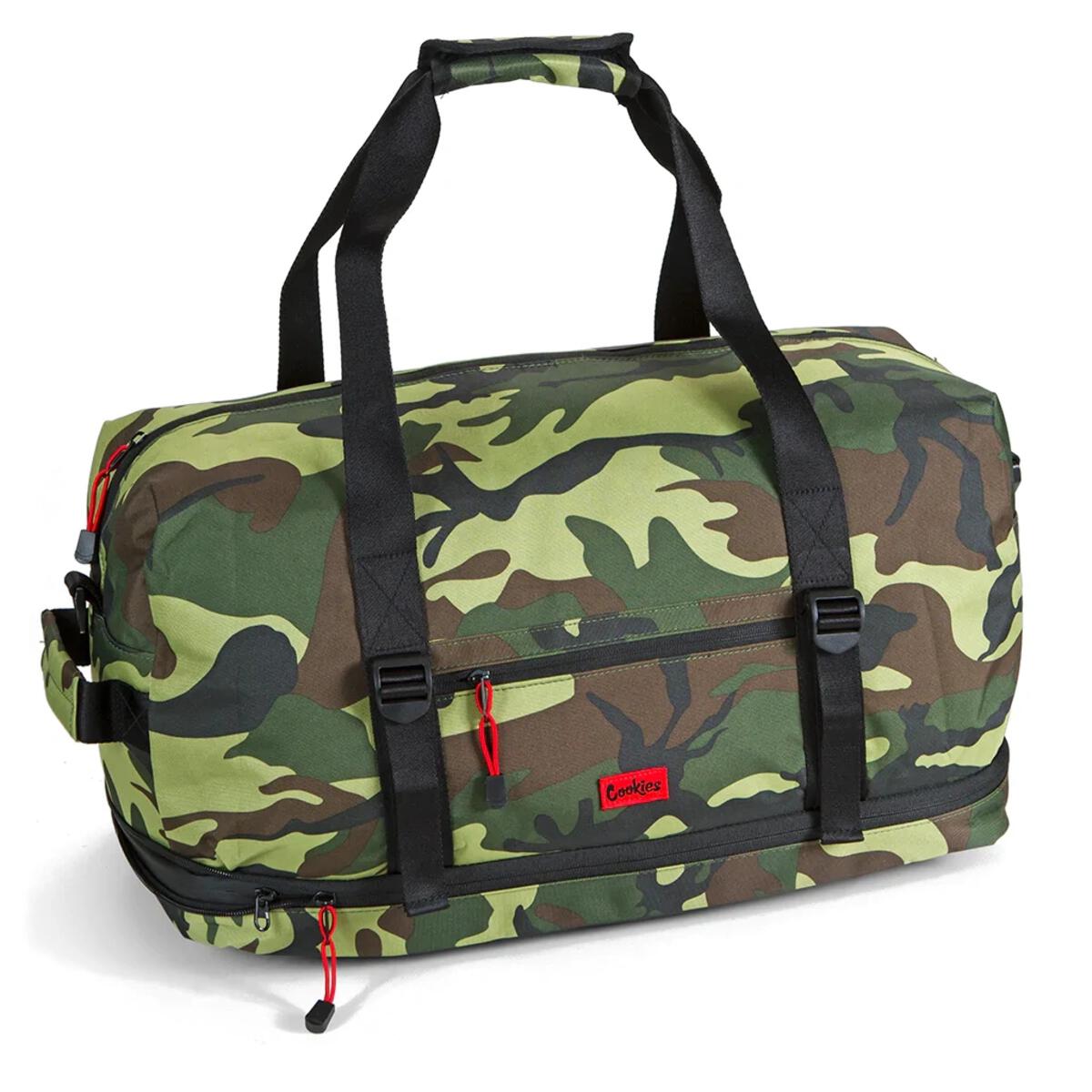 Photograph of product: Cookies - Explorer Nylon Poly Smell Proof Duffle Bag - Green Camo