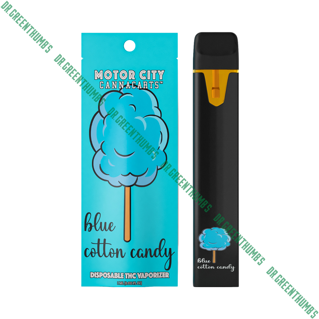 Photograph of product: Motor City Cannacarts Blue Cotton Candy Disposable 1g