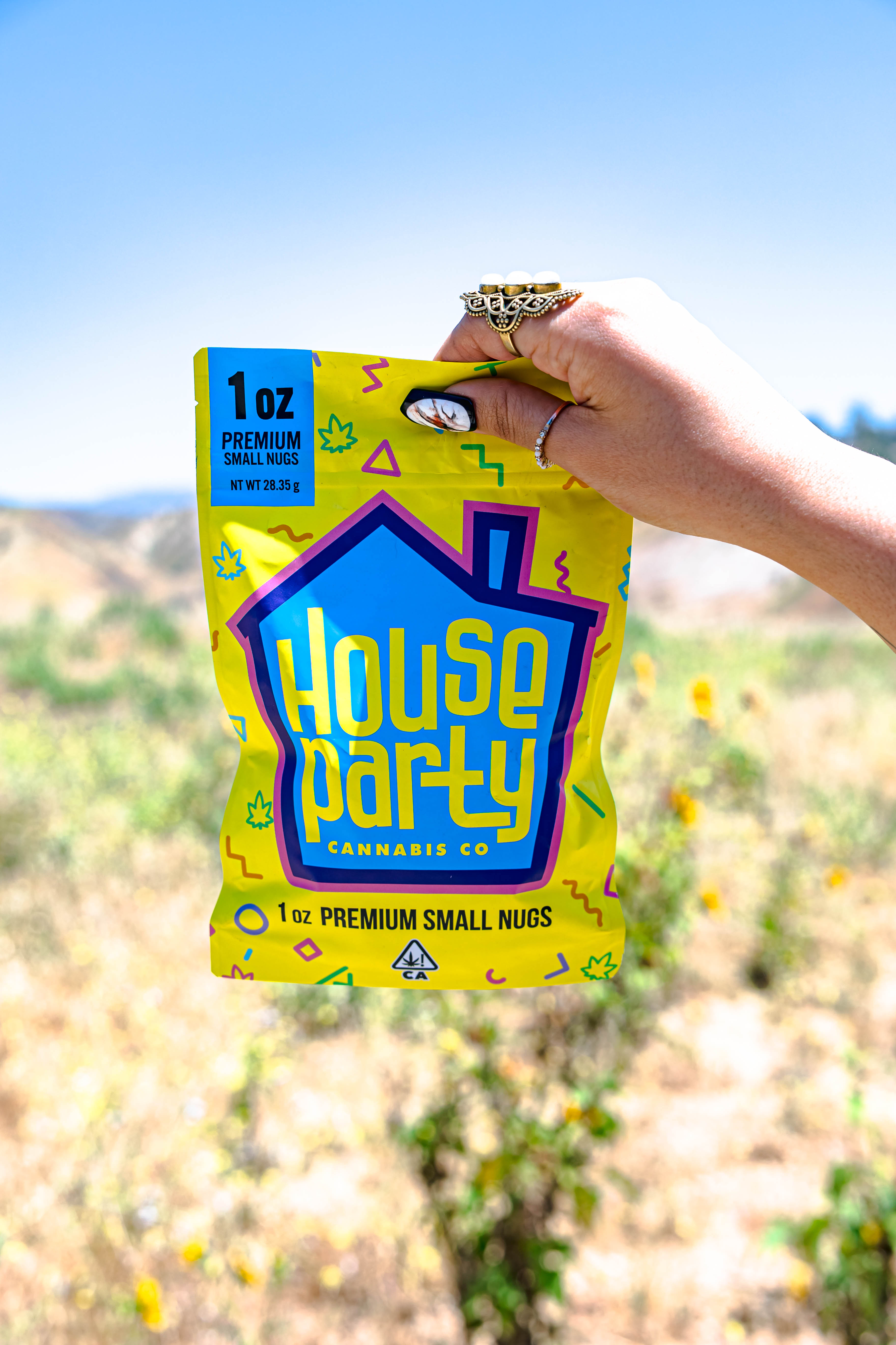 Photograph of product: HOUSE PARTY - FLOWER - 28G - Oui'd - LEMON KUSH