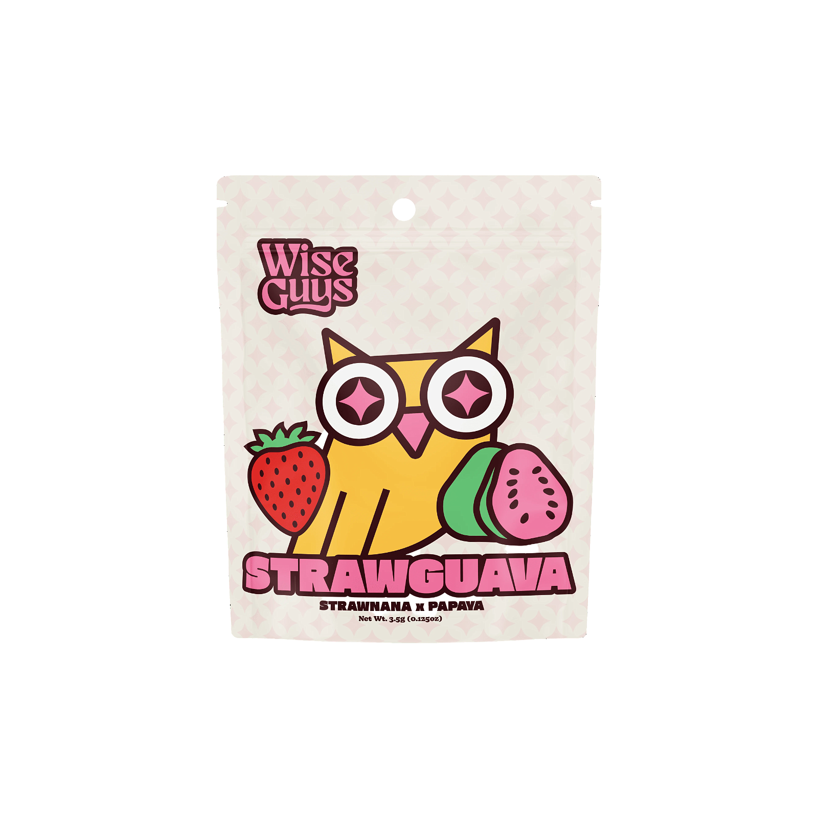 Photograph of product: WISE GUYS | STRAWGUAVA | HYBRID | PRE-PACKAGED 1/8TH | REC - 3.5g