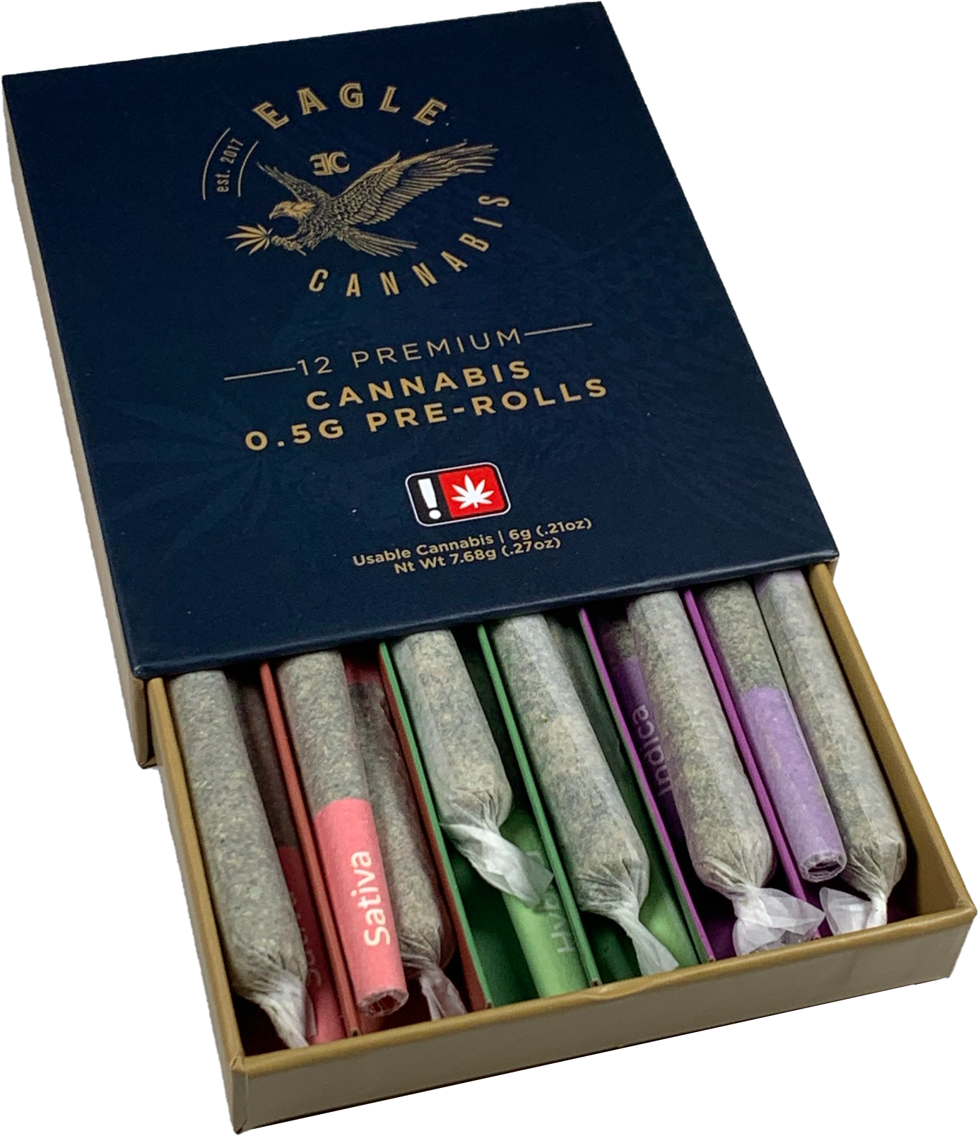 Photograph of product: Pre Roll - Eagle Oui'd - True Glue, Kush Mintz, Blue Float (12 pack)