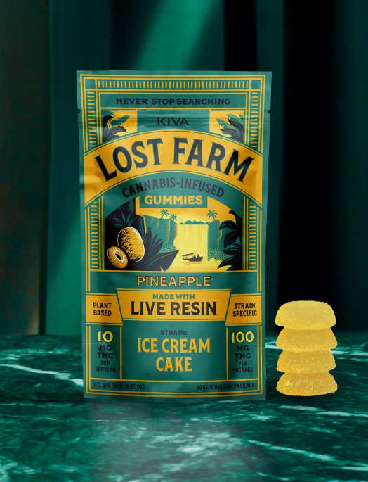 Photograph of product: Pineapple (Ice Cream Cake) | 10mg | 10pk Live Resin Gummies | Lost Farm