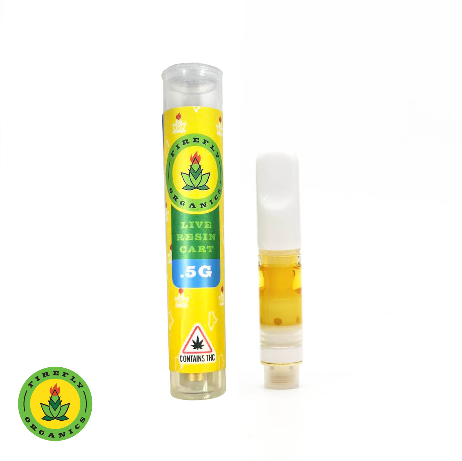 Photograph of product: Firefly Organics Live Resin Cartridge Kush Cake Blend 0.5 G