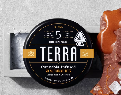 Photograph of product: Terra Sea Salt Caramel Bites 20pk (100mg)