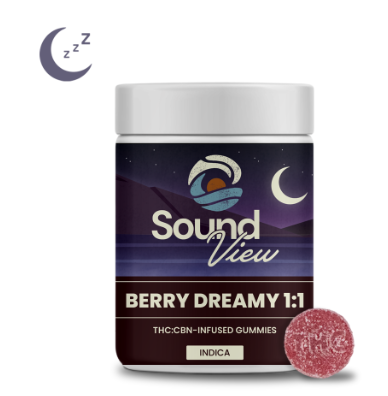 Photograph of product: Berry Dreamy 1:1 CBN 20ct Gummies (I) 00078